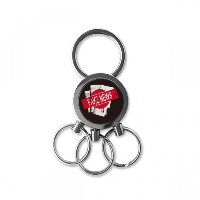 false deception false information stainless steel metal key holder chain keychain