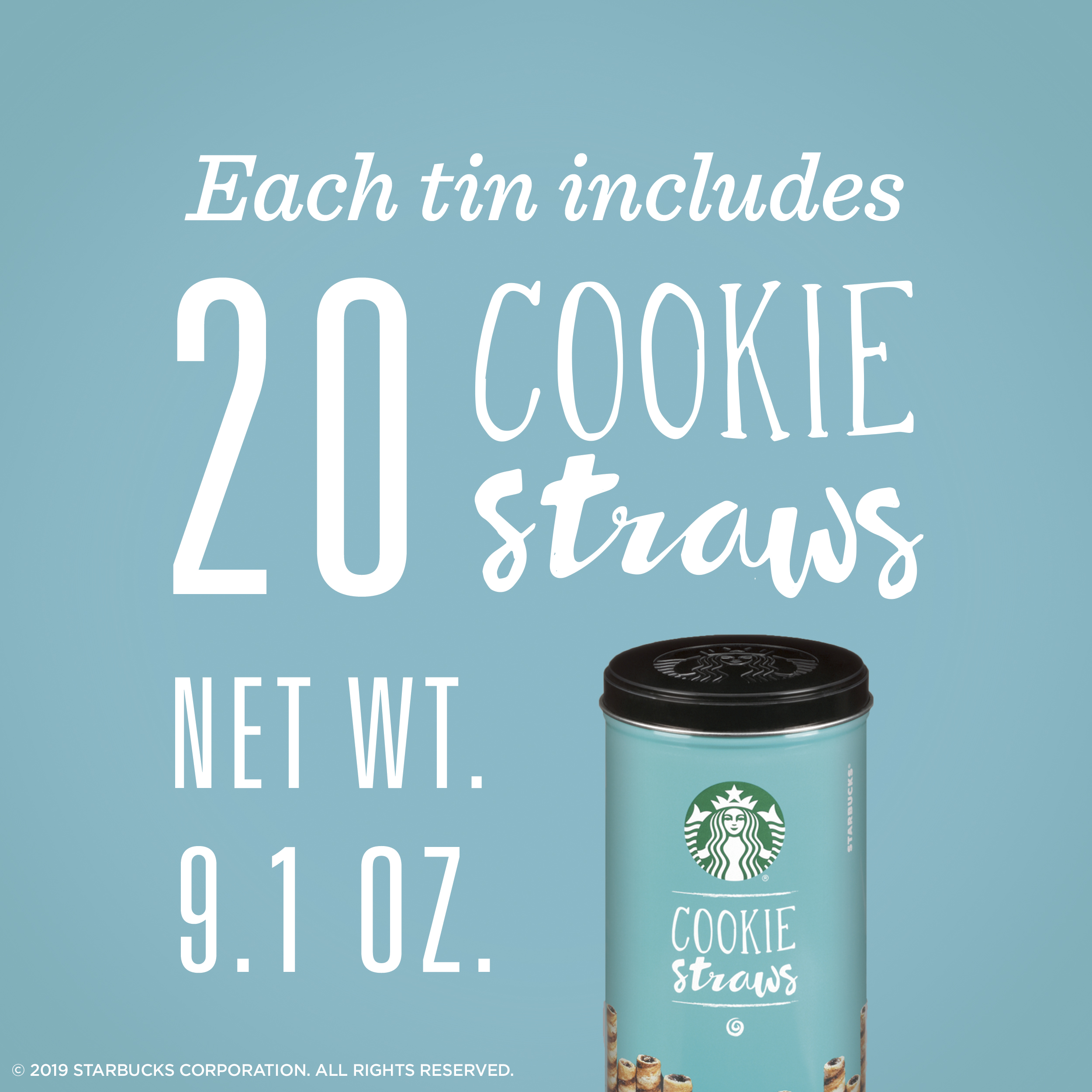 Starbucks Cookie Straws, 1 Tin of 20 Cookies - image 2 of 6