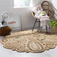 thumbnail image 2 of Safavieh Natural Fiber Round Collection NF360A Handmade Boho Charm Farmhouse Jute Area Rug, 3' x 3' Round, Natural, 2 of 4