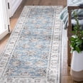 thumbnail image 1 of RUGKING Foldable Runner Rug 3'x10' Vintage Area Rug Non-Slip Rug Blue Floral Print Indoor Rug for Kitchen Bathroom Etryway Bedroom Living Room, 1 of 6