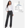 thumbnail image 5 of Tapata Pantalones de vestir rectos elásticos para mujer, 28.0 in, 30.0 in, 32.0 in, 34.0 in, con bolsillos, alto, pequeño, regular, para oficina, trabajo, negocios, 28.0 in, color carbón S, 5 of 5