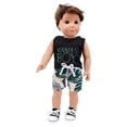 thumbnail image 2 of AlevRam 2 Pcs Summer Beach Outfit for 18 Inch Boy Doll Vest Shirt and Pants Set Fashion Clothes for American Boy Doll, Our Generation 18” Doll Clothes, 2 of 4