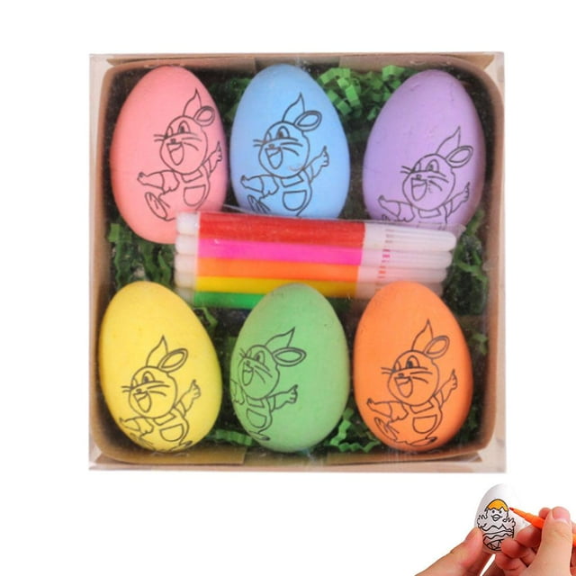 Foam Craft Eggs, 1.77 Inch Height, Pre-Drawn Outlines for Easy Designing, All-Inclusive DIY Decorating Kit, Great for Festive Gatherings and Personalized Gifts