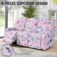 thumbnail image 3 of ZIATUBLES Butterfly Priint Recliner Chair Covers, Printed 3-Seater Stretch Reclining Sofa Cover Set of 8, Soft Fitted Furniture Protector Covers for Pet Kid Easy Care Washable Decor Accessories, 3 of 9