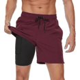 thumbnail image 1 of High-quality Men's Swim Trunks With Compression Liner 2 In 1 Quick Dry Mens Swim Shorts With Boxer Brief Lined Surfing Stretchy Beach Shorts With Zipper Pockets Xi, 1 of 5