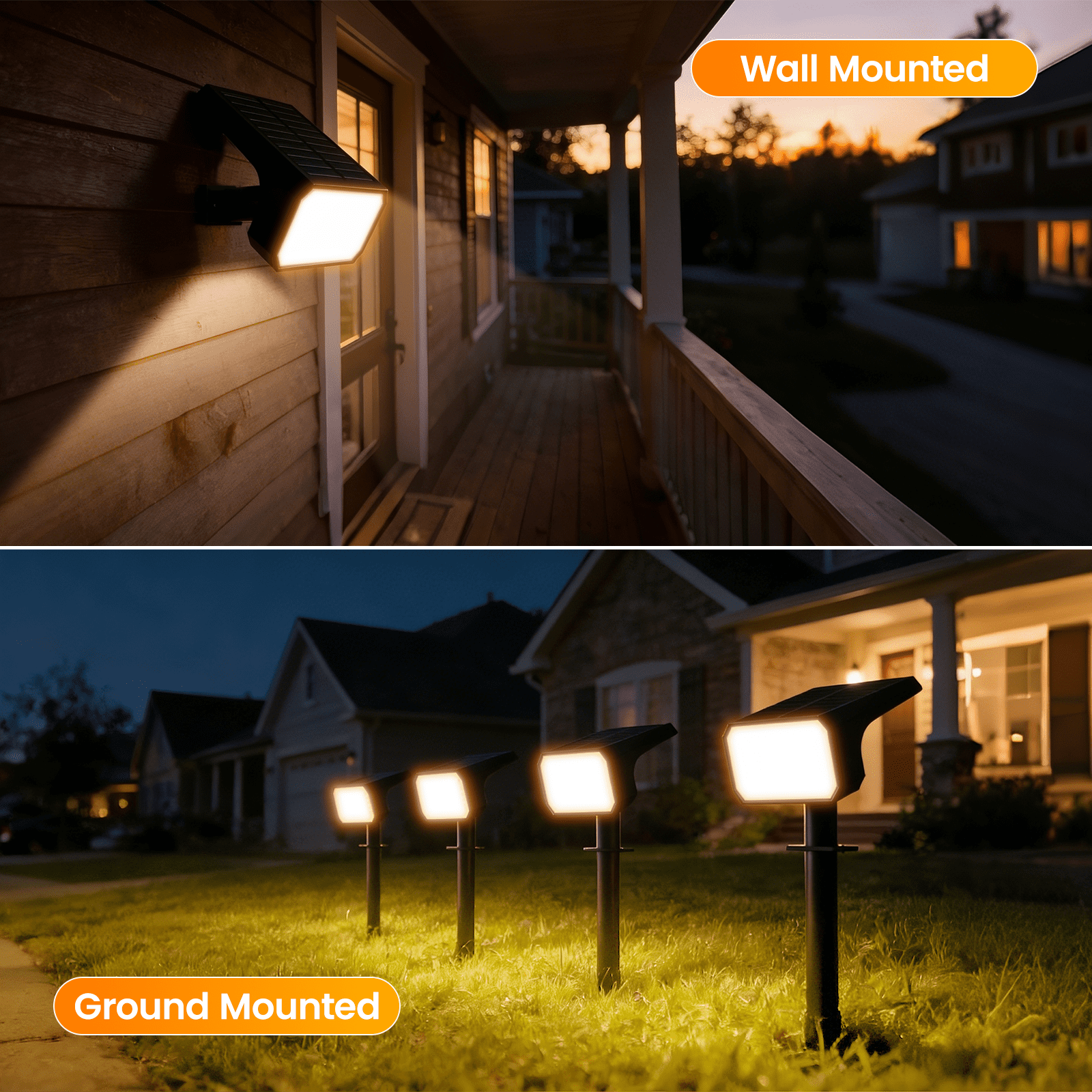 Nacinic Solar Spot Lights Outdoor [10 Pack, 108 LEDs, IP67] - 4 Modes & Auto On/Off. High-Brightness Warm White Landscape Lights for Yard, Patio, Pathway.