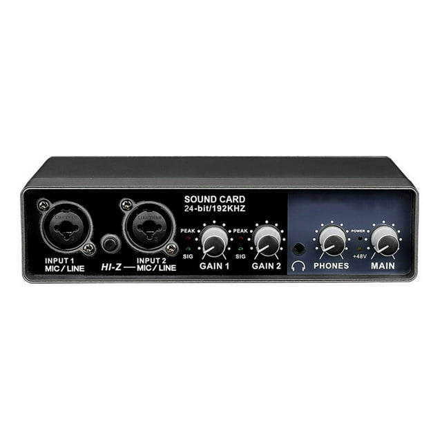 Portable Audio Interface USB Sound Card Mic Preamplifier Computers Recording Tuning Digital Mixing Equipment