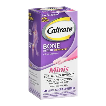 Minerals Mini - Caltrate Calcium and Vitamin D3 Supplement Plus Minerals Mini Tablets, 150 Ea