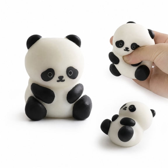 Panda Squishy, Slow Rebound Pandas Squishy Shaped Stress Balls, Fun Squeeze Fidget Toys for Anxiety Relief, Pinch Sensory Toys for Classroom Rewards, Party Favor Gifts, Goodie Bag Fillers Accessories