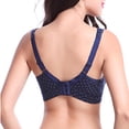thumbnail image 4 of ATOYSOY Cotton Lined Everyday Bra for Women Floral Lace Splicing Cross Ruched Polka Dot Bralette Underwear Comfort Bra Breathable Push Up Workout Wirefree, 4 of 4