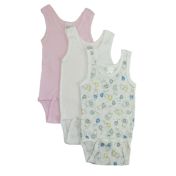 Bambini Printed Tank Top Bodysuits Bodysuits, 3pk (Baby Girls)