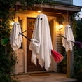 thumbnail image 4 of Hanging Ghosts Decorations Outdoor,3 Pack Cute Flying Ghosts on Brooms for Halloween Porch Yard Patio Tree Indoor Red, 4 of 5
