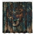 thumbnail image 3 of Ambesonne Savannah Shower Curtain, Wild African Animals Art, 69"Wx84"L, Brown and Teal, 3 of 5
