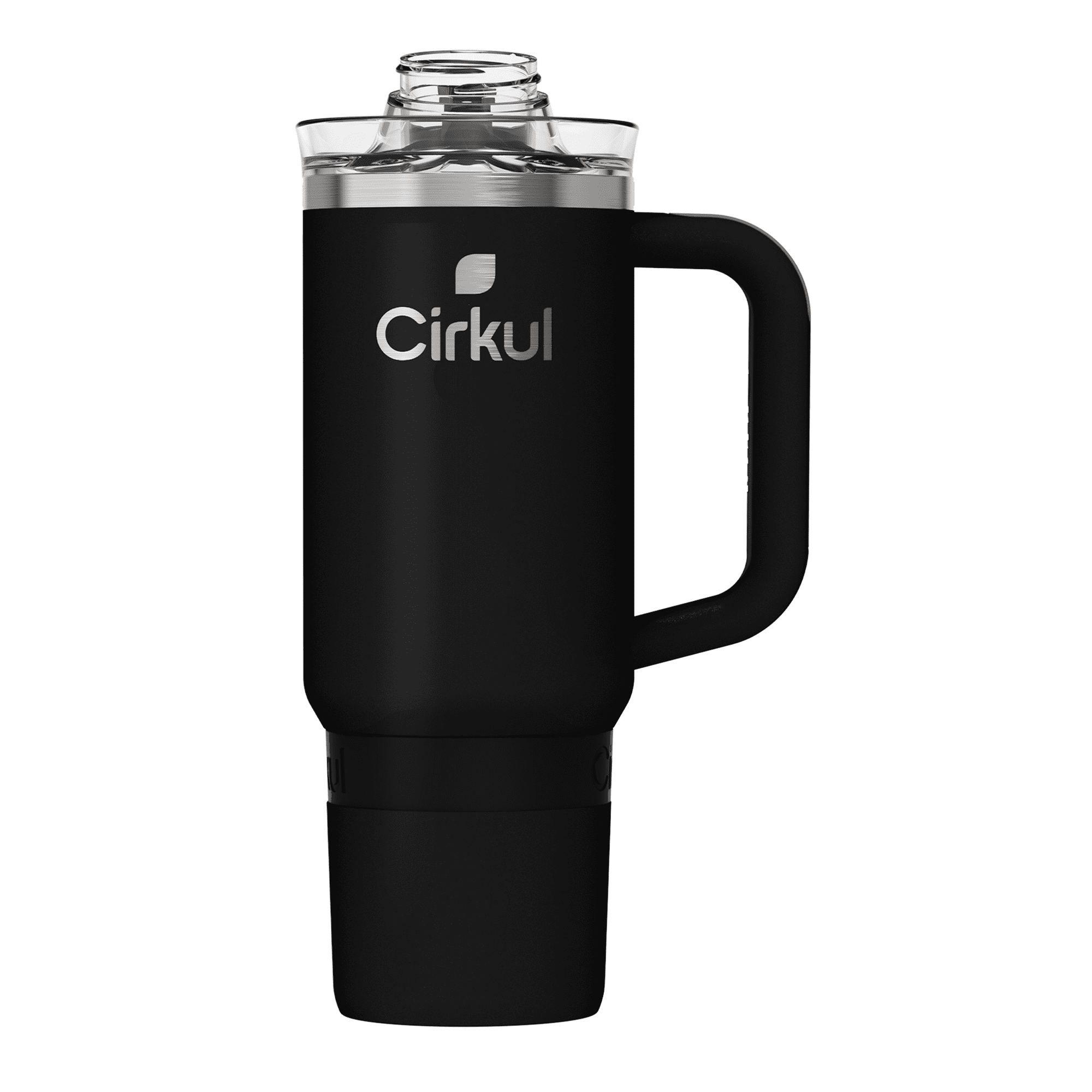 Cirkul 30oz Travel StrawSip Double-Wall Insulated Stainless Steel Tumbler with Handle, Carbonite (Black)