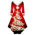 thumbnail image 3 of WILLBEST Vestido De Fiesta Informal De Manga Larga Con Cuello Y Estampado De Copos De Nieve Navideños Para Mujer, Elegante Y Fluido. 4, 3 of 3