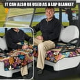 thumbnail image 2 of Yuyamidu Hippie Flowers Golf Cart Seat Covers with 4 Pockets Floral Club Car Seat Cushion Covers for More 2 Person Seats Floral Golf Cart Seat Towel Blanket, 2 of 7
