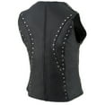 thumbnail image 6 of Milwaukee Leather ML2078 Women's Black Premium Leather Motorcycle Rider Vest w/ Studding Detail X-Small, 6 of 6