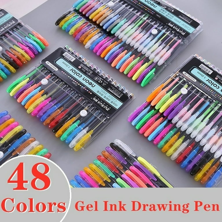 24/36/48 Colors Gel Pens with Diamond Tip & Gel Pen Refills
