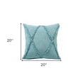 thumbnail image 3 of 20" X 20" Aqua Sky Blue 100% Cotton Geometric Zippered Pillow, 3 of 10