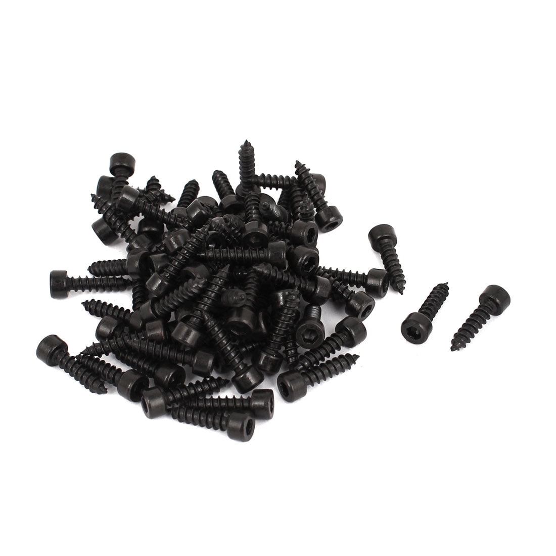 4mm x 16mm Male Thread Carbon Steel Hex Head Self Tapping Screws 100