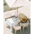 thumbnail image 3 of 60x120 Inch Outdoor Tablecloth with Umbrella Hole Zipper Rectangle Yellow Sunflower Rectangular Tablecloths Outside Waterproof Gnomes Vintage Bee Butterfly Art Patio Table Cover for Picnic Party, 3 of 8