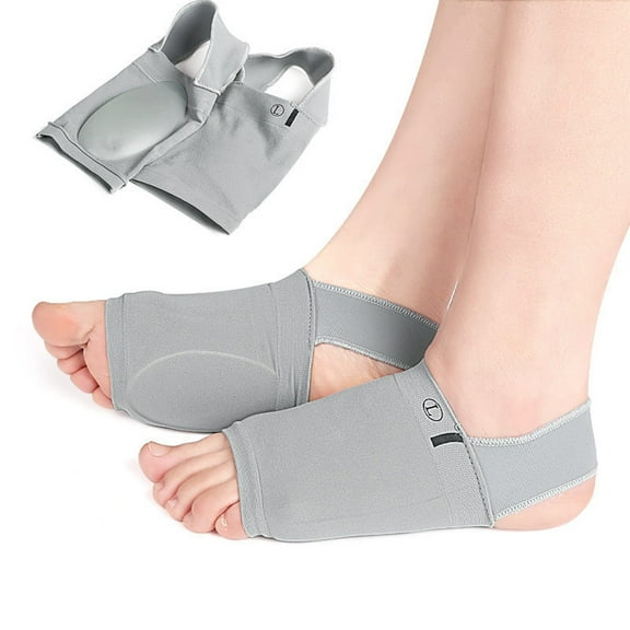 Flat Foot Bandages Arch Support Sleeves Arch Insoles Flat Foot Wrap Bandages Soft Elastic Foot Fabric Protector Arch Support Wrap for Foot Orthotics and Pain Relief Grey