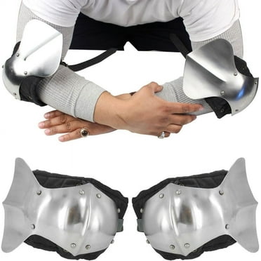 Armory Replicas Medieval Rounded Polished Steel Elbow Armor 8 Inch Length 18G Steel Adjustable Leather Straps