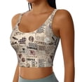 thumbnail image 2 of Balery Abstract Coffee Sujetadores deportivos con espalda cruzada para mujer, acolchados, sin costuras, de alto impacto, ideales para yoga, gimnasio, entrenamiento y fitness.-, 2 of 8