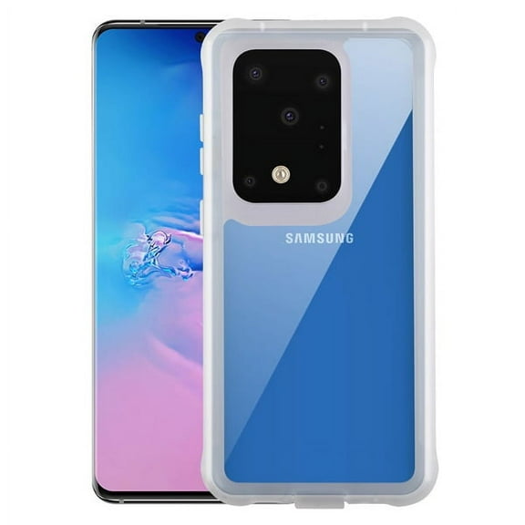 Samsung Galaxy S20 ULTRA (6.9") Phone Case Clear Transparent Rugged Protective Shockproof Hard Back Thickened Corners Heavy Duty Bumper Frame Defender Case WHITE Cover for Samsung Galaxy S20 Ultra 5G