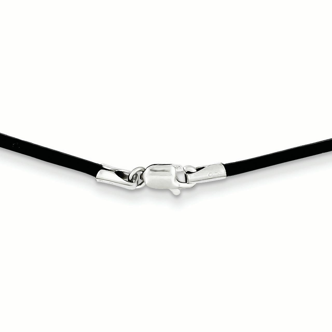 14K White Gold Clasp 1.5 MM Black 