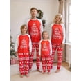 thumbnail image 5 of Family Matching Christmas Pajamas Set Letter Reindeer Snowflake Print Holiday Pajamas Sleepwear, 5 of 8