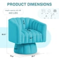 thumbnail image 3 of Korser 360° Swivel Accent Chair with Velvet Upholstered Swivel Barrel Chairs for Living Room, Bedroom,Teal, 3 of 8