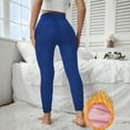 thumbnail image 6 of Fiaer Lined Leggings Women Plus Size Thermal Yoga Pants Thickened High Waisted Warm Slim Fit Trousers Blue XL, 6 of 7