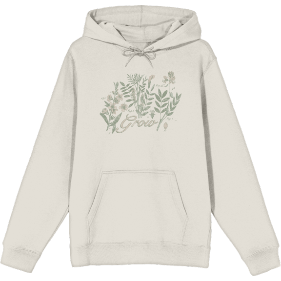 Grow Inspirational Vintage Botanicals Adult Sand Long Sleeve Hoodie-Medium