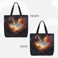 thumbnail image 2 of Fotbe Red And Gray Flame Fox Bolsa Tote con Estampado para Mujer, Bolsos con Cremallera, Bolsa de Hombro Casual de Gran Capacidad con Bolsillos Internos, 2 of 7