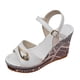 thumbnail image 1 of Bmisegm Ladies Slope High Heel Casual Sandals with Rhinestone High Heel Sandals Womens Sandals Summer White 7, 1 of 9