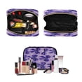 thumbnail image 5 of 3-Piece Travel Toiletry Bag Set, Hanging Wash Bag with Makeup Bag & Brush Case,Waterproof Cosmetic Organizer for Travel, Gym & Home Violet Bow Charm, 5 of 10