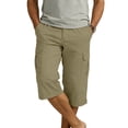 thumbnail image 3 of DODADAWANJ Capri Cargo Shorts for Men Chino Capris Pants Straight Wide Leg Below Knee Shorts Hiking Outdoor Pant with Pockets Khaki XL, 3 of 10
