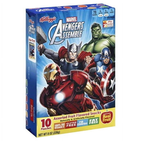 Kellogg's Marvel Civil War Assorted Fruit Flavored Snacks Pouches, 8 Oz., 10 Count
