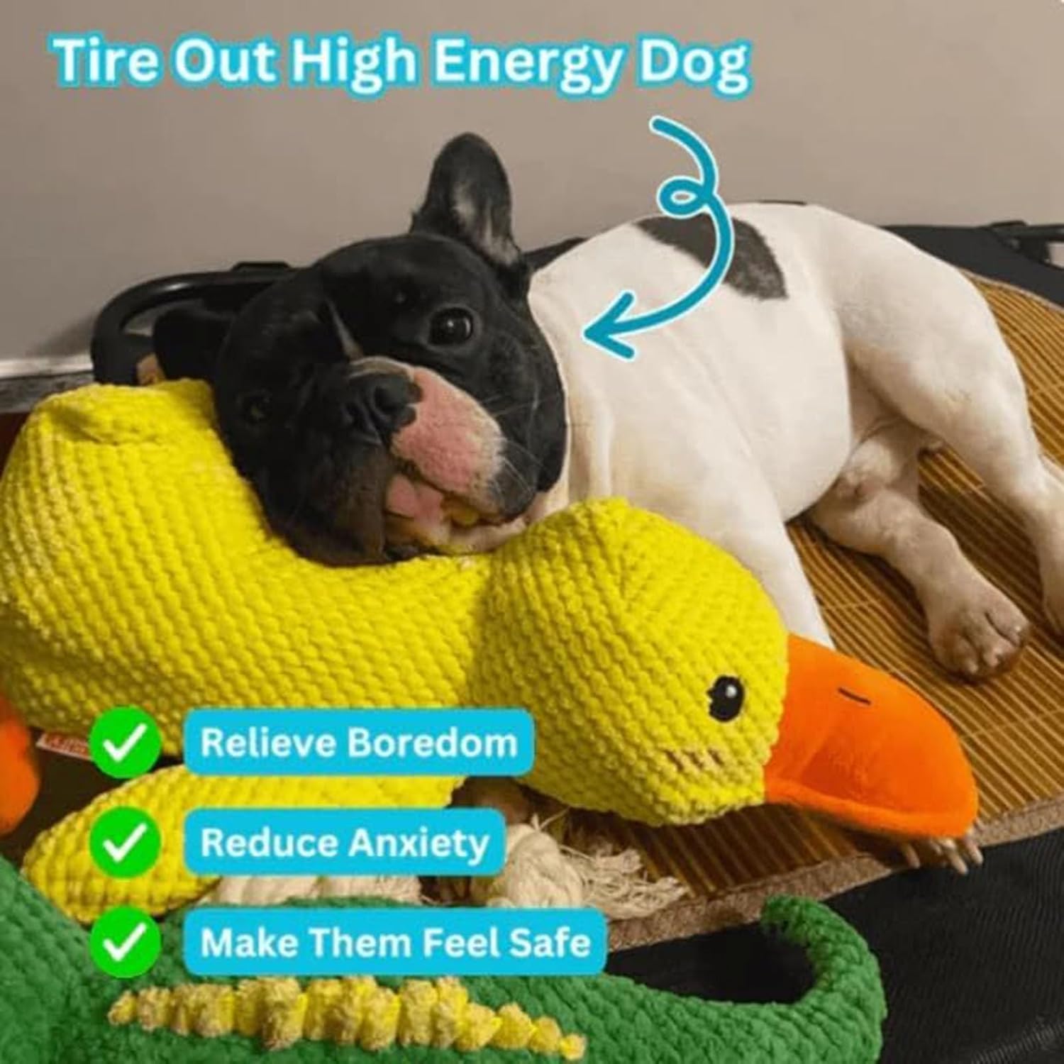 Calming Duck Toy,Calming Duck Dog Toy,Cute Quacking Stuffed Duck Dog Toy,Quack Quack Duck Calming Toy,Yellow Stuffed Calming Duck Dog Chew Toys