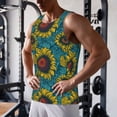 thumbnail image 5 of Gukieu Sunflowers Print Men's Quick Dry Fitness Vest, Round Neck Sleeveless Fitness Bodybuilding Top-3X-Large, 5 of 7