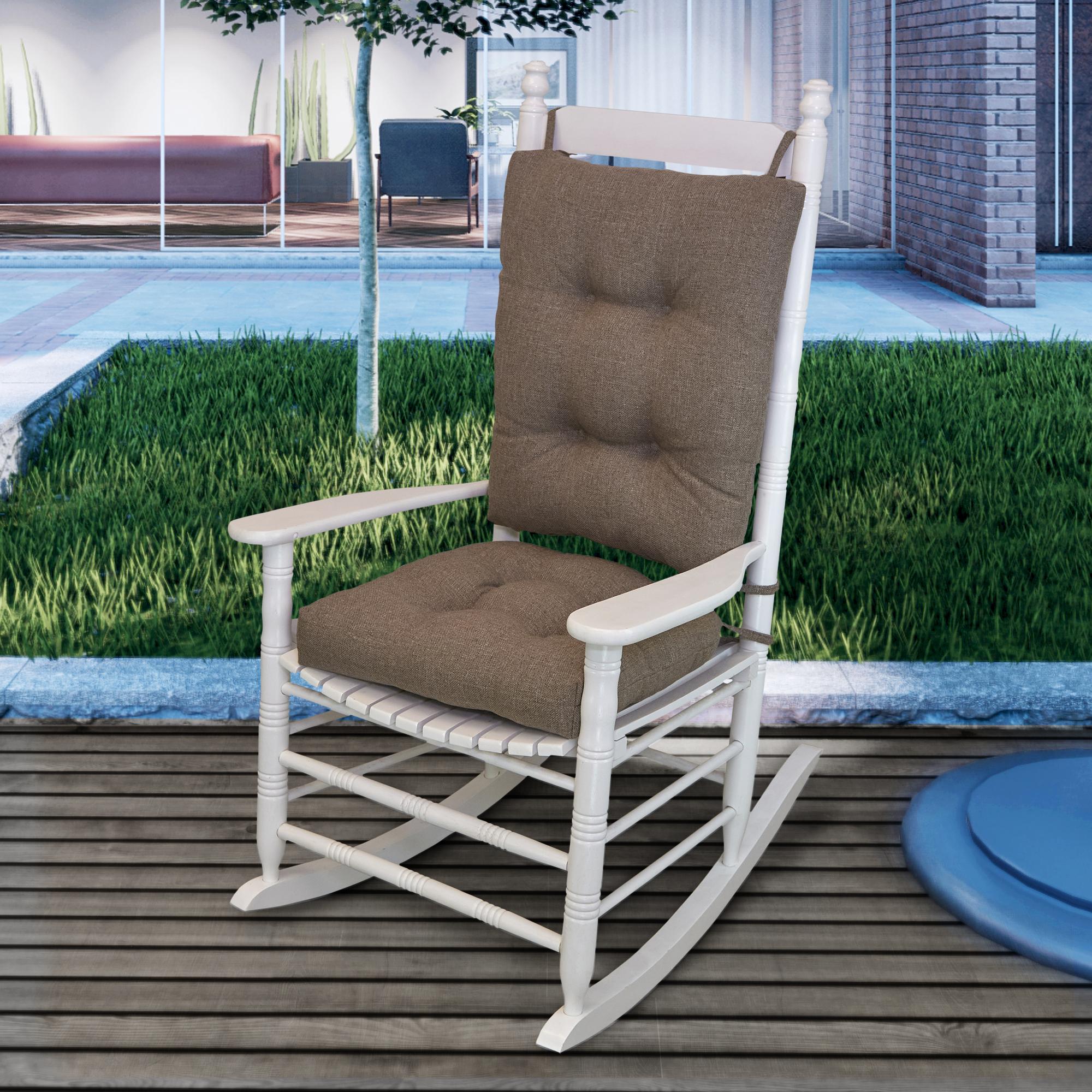 Klear Vu Indoor/Outdoor Woven Performance Fabric Rocking Chair Seat and Seatback Cushion Set