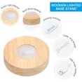 thumbnail image 3 of PATIKIL 3.2 Inch Wooden LED Light Base, 2pcs Wood Light Display Base Stand Lighting with Dimmer for 3D Crystal Glass Aroma Stone Art, 3 Color White Light, 3 of 8