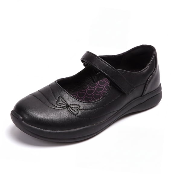 Rexoro Girls Mary Janes Hook and Loop Synthetic Flat Shoes School Outdoor
