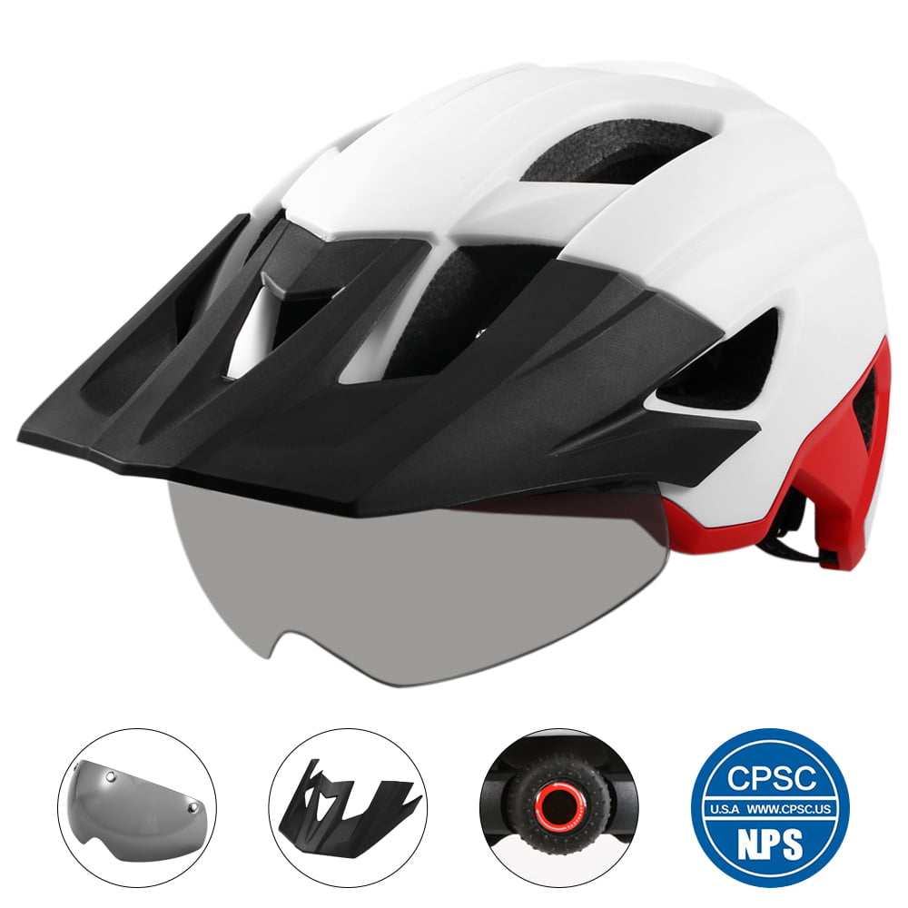 MTB Cycling Helmet W/ Removable Visor Goggles MTB Road Bike Helmet Ultralight 