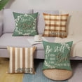thumbnail image 4 of Christian Give It to God and Go to Sleep Decorative Throw Pillow Covers 18x18 Set of 4, Be Still and Know That I am God Outdoor Home Decor, Bible Verse Plaid Stripes Farmhouse Couch Cushion Case, 4 of 6