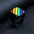 thumbnail image 6 of 19mm Black Polished Rainbow AAA Band 316L Stainless Steel Men's Ring 7-12, 6 of 8