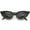Black / Smoke, variant on Women's Thin Extreme Cat Eye Sunglasses Slim Arms Oval Lens 45mm (Black / Smoke)