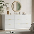 thumbnail image 7 of Furniway Fluted Large 9-Drawer White Dresser, 63"W, 7 of 7