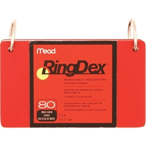 Mead RingDex Index Cards Asst 3x5 80 Pk 63072 Pack de 8